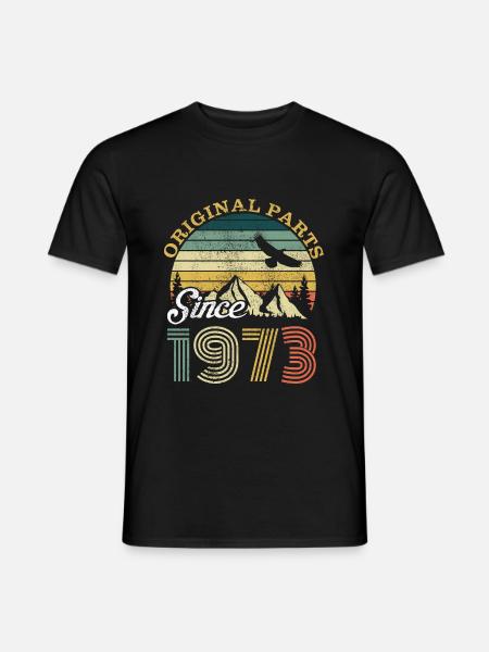 Vintage 1973 73 Geburtstag Retro Jahrgang Geschenk - Männer T-Shirt - Schwarz