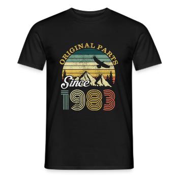 Vintage 1983 83 Birthday Retro Vintage Gift - Men's T-Shirt - black - Front - AI Model Male 178 light (178cm)