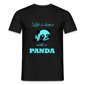 Panda - Männer T-Shirt - Schwarz - Vorne - AI Model Male 178 light (178cm)