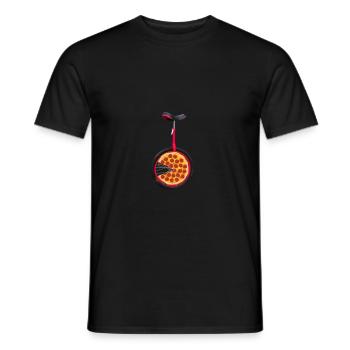 Pizza monocycle - T-shirt homme - noir - Devant - AI Model Male 178 light (178cm)