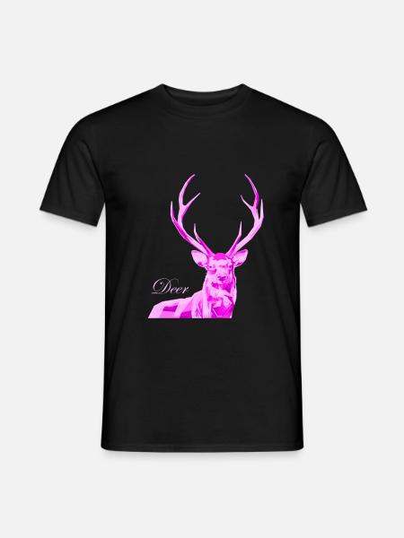 Cerf rose - T-shirt homme - noir