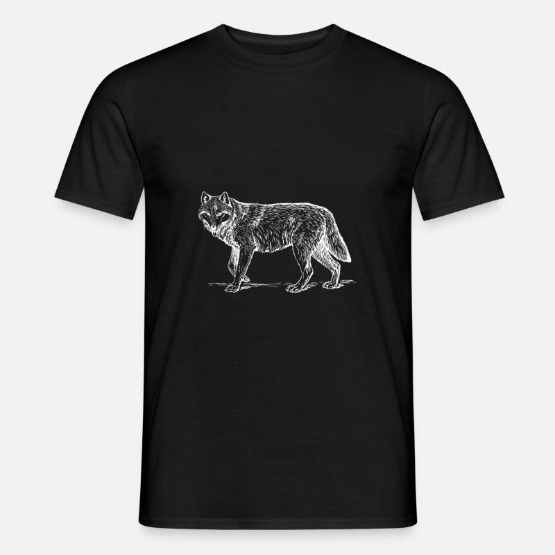 Wolf - Männer T-Shirt - Schwarz