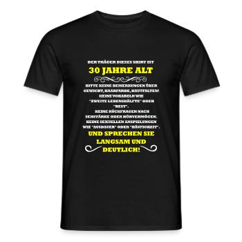 30 years old - Men's T-Shirt - black - Front - AI Model Male 178 light (178cm)