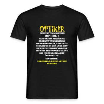 Optiker - Männer T-Shirt - Schwarz - Vorne - AI Model Male 178 light (178cm)