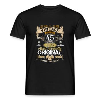 45th birthday - Men's T-Shirt - black - Front - AI Model Male 178 light (178cm)