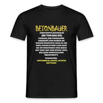 Betonbauer - Männer T-Shirt - Schwarz - Vorne - AI Model Male 178 light (178cm)