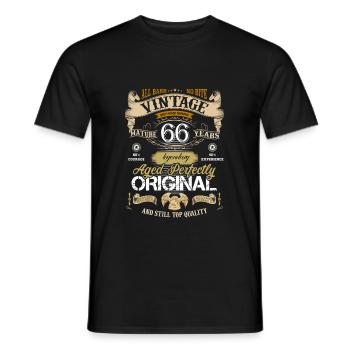 66 Jahre - Männer T-Shirt - Schwarz - Vorne - AI Model Male 178 light (178cm)