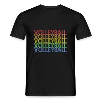Volley-ball retro - T-shirt homme - noir - Devant - AI Model Male 178 light (178cm)