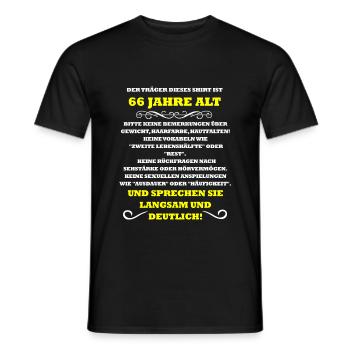 66 Jahre Geburtstags Shirt Spruch Design lustig - Männer T-Shirt - Schwarz - Vorne - AI Model Male 178 light (178cm)