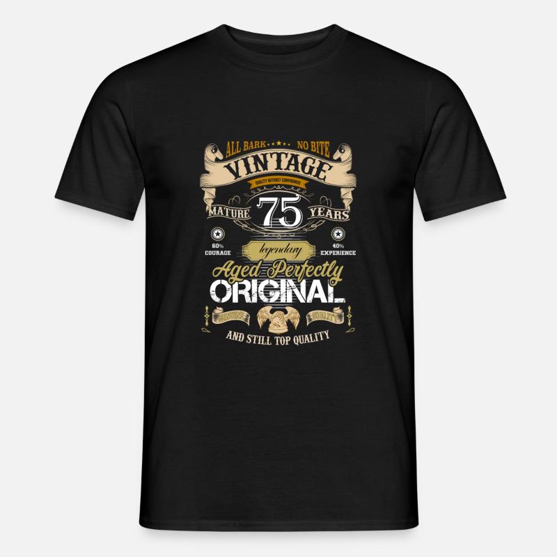 75 Jahre - Männer T-Shirt - Schwarz