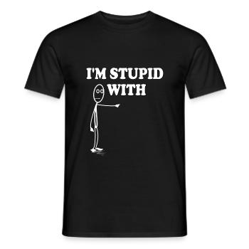 Im stupid with - Men's T-Shirt - black - Front - AI Model Male 178 light (178cm)