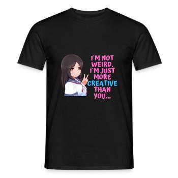 Conception drôle disant anime - T-shirt homme - noir - Devant - AI Model Male 178 light (178cm)