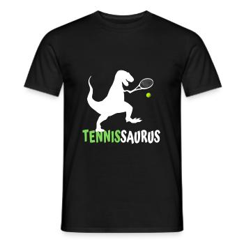 Tennissaurus Funny Kids Dino Tennis Pattern - T-shirt homme - noir - Devant - AI Model Male 178 light (178cm)