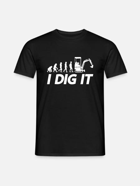 Retro Bagger Spruch Baggerfahrer Baustelle - Männer T-Shirt - Schwarz