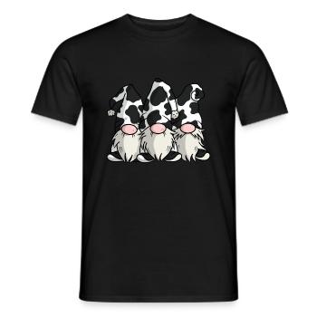 Cute Cow Print Gnomes - Men's T-Shirt - black - Front - AI Model Male 178 light (178cm)