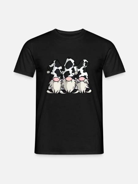 Cute Cow Print Gnomes - Men's T-Shirt - black