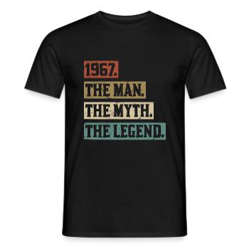 Né en 1967 Homme Mythe Légende Anniversaire - T-shirt homme - noir - Devant - AI Model Male 178 light (178cm)
