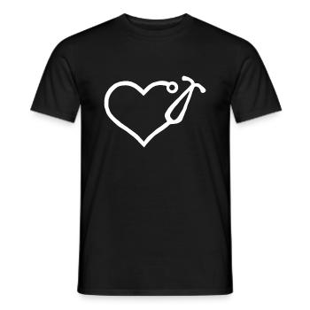 Doctor Heart Doctor Nurse Doctor Doctor's Helper - Men's T-Shirt - black - Front - AI Model Male 178 light (178cm)