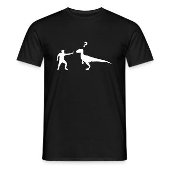 Dinosaures Velociraptor - T-shirt homme - noir - Devant - AI Model Male 178 light (178cm)