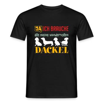 Ich brauche meine Dackel ich liebe Dackel - Männer T-Shirt - Schwarz - Vorne - AI Model Male 178 light (178cm)
