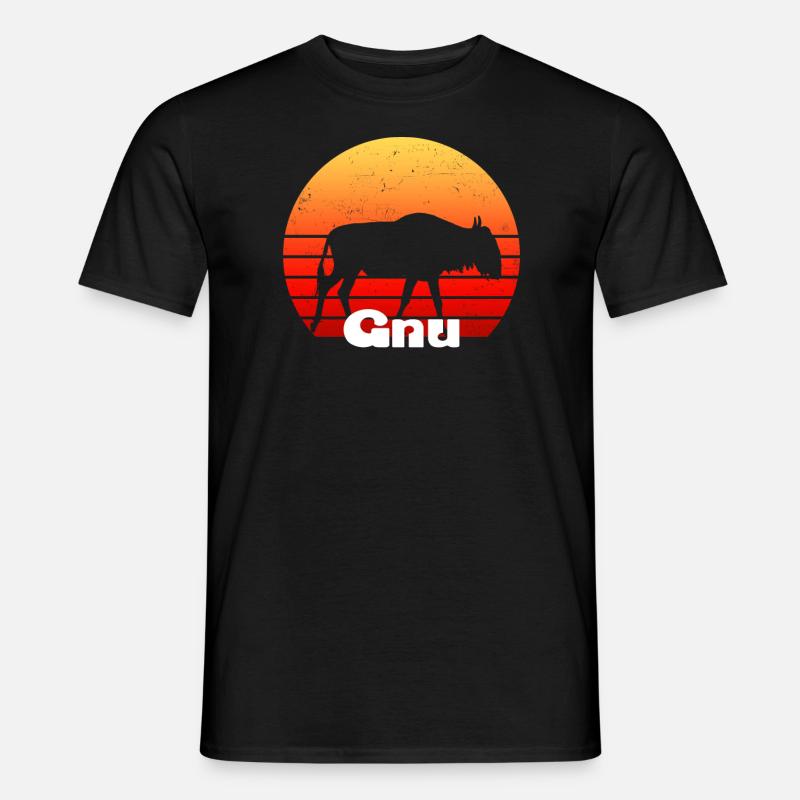 Wildebeest Gnu African Antelope Tshirt - Männer T-Shirt - Schwarz