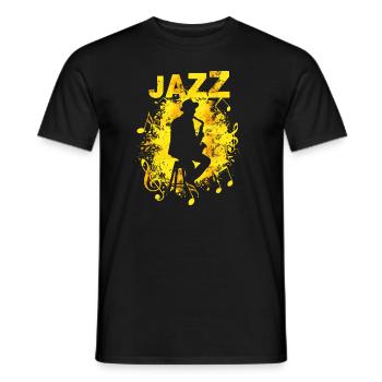 Saxophoniste de jazz - T-shirt homme - noir - Devant - AI Model Male 178 light (178cm)