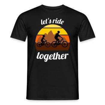 Father and son mountain bike - let's ride together - Men's T-Shirt - black - Front - AI Model Male 178 light (178cm)