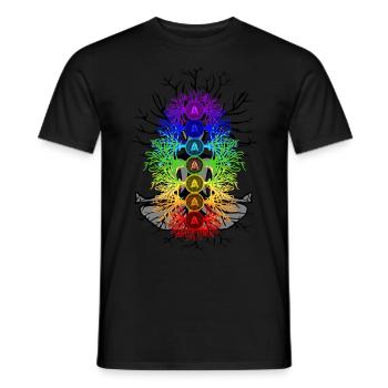 Chakra Tree of Life - Men's T-Shirt - black - Front - AI Model Male 178 light (178cm)