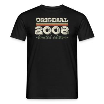 Legende seit 2008 Geboren 2008 Geburtstag 2008 - Männer T-Shirt - Schwarz - Vorne - AI Model Male 178 light (178cm)