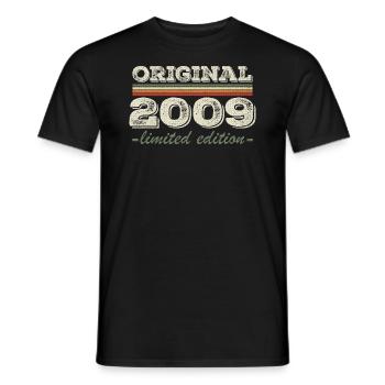 Légende depuis 2009 Né en 2009 Anniversaire 2009 - T-shirt homme - noir - Devant - AI Model Male 178 light (178cm)