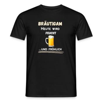 Junggesellenabschied Bräutigam feucht und fröhlich - Männer T-Shirt - Schwarz - Vorne - AI Model Male 178 light (178cm)