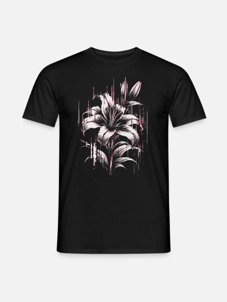 Lys gothique – Esthétique sombre, en détresse - T-shirt homme - noir