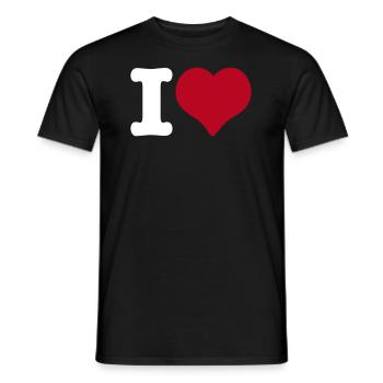 I Love - I Heart - Men's T-Shirt - black - Front - AI Model Male 178 light (178cm)