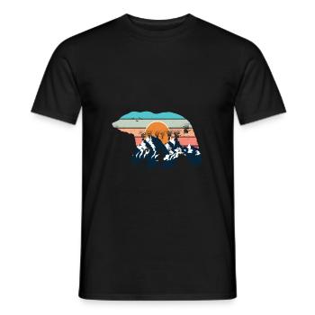 Mountains bear hiking nature mountaineering - Men's T-Shirt - black - Front - AI Model Male 178 light (178cm)