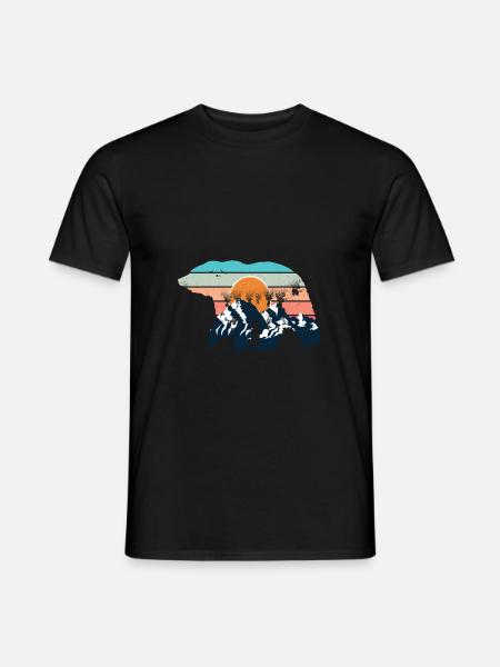Montagne ours randonnée nature alpinisme - T-shirt homme - noir