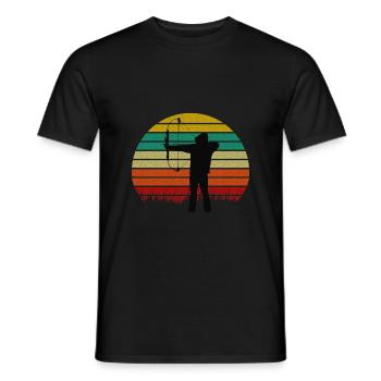 Bogenschießen Compoundbogen - Männer T-Shirt - Schwarz - Vorne - AI Model Male 178 light (178cm)