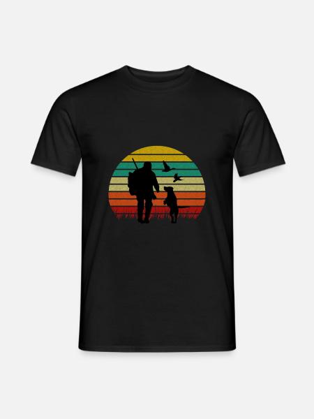 Hunter dog hunting - Men's T-Shirt - black