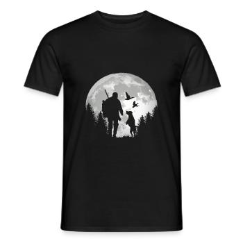 Chasseurs de chasse avec chemise chien pour les chasseurs - T-shirt homme - noir - Devant - AI Model Male 178 light (178cm)