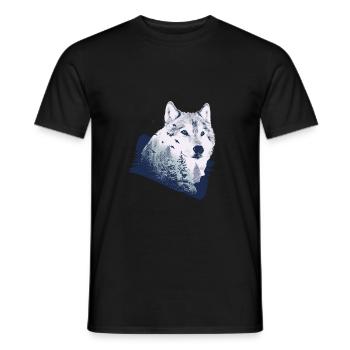 Wolf motif nature wolves - Men's T-Shirt - black - Front - AI Model Male 178 light (178cm)