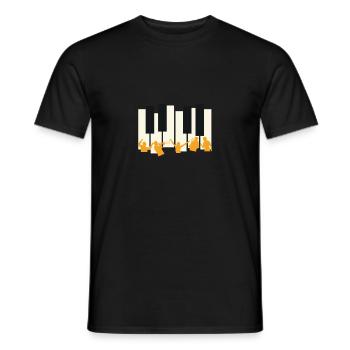 Saxophone musicien de piano jazz - T-shirt homme - noir - Devant - AI Model Male 178 light (178cm)