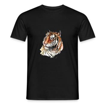 Tête de tigre Gros Tigre - T-shirt homme - noir - Devant - AI Model Male 178 light (178cm)