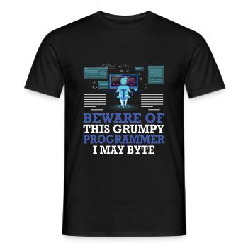 Funny Programmers Coding Gift - Men's T-Shirt - black - Front - AI Model Male 178 light (178cm)