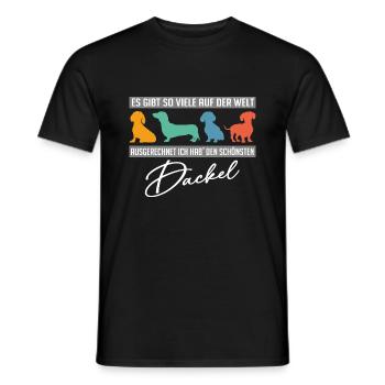 Ich hab den schönsten Dackel - mein Dackelhund - Männer T-Shirt - Schwarz - Vorne - AI Model Male 178 light (178cm)