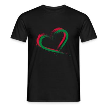 Herz Bürste Flagge der Malediven - Männer T-Shirt - Schwarz - Vorne - AI Model Male 178 light (178cm)