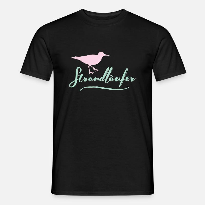 Strandläufer - Männer T-Shirt - Schwarz