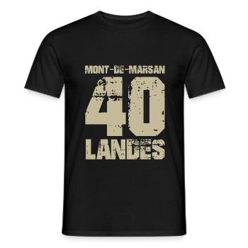 France Aquitaine Landes 40 Mont de Marsan - T-shirt homme - noir - Devant - AI Model Male 178 light (178cm)