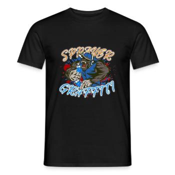 Graffiti Pulvérisateur Artiste Street Art Singe - T-shirt homme - noir - Devant - AI Model Male 178 light (178cm)