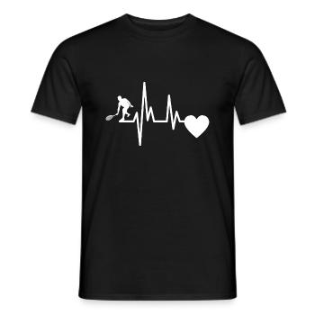 Tennis Ball ECG Tennis Heartbeat Tennis Amateurs - T-shirt homme - noir - Devant - AI Model Male 178 light (178cm)