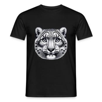 Léopard des neiges Léopard blanc Léopard - T-shirt homme - noir - Devant - AI Model Male 178 light (178cm)