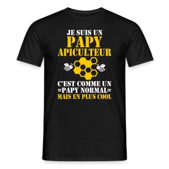 I am a Papy Beekeeper - Men's T-Shirt - black - Front - AI Model Male 178 light (178cm)
